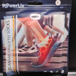 NIP plantar fasciitis socks unisex size Large Power Lix brand black in color new